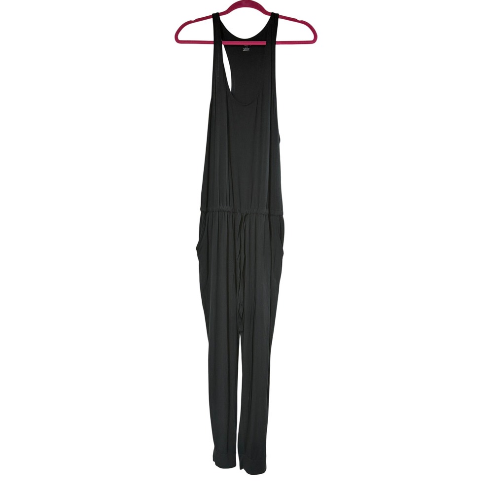 Aerie Jumpsuit Racerback Drawstring Large Black Womens Loungewear Jogger Scoop